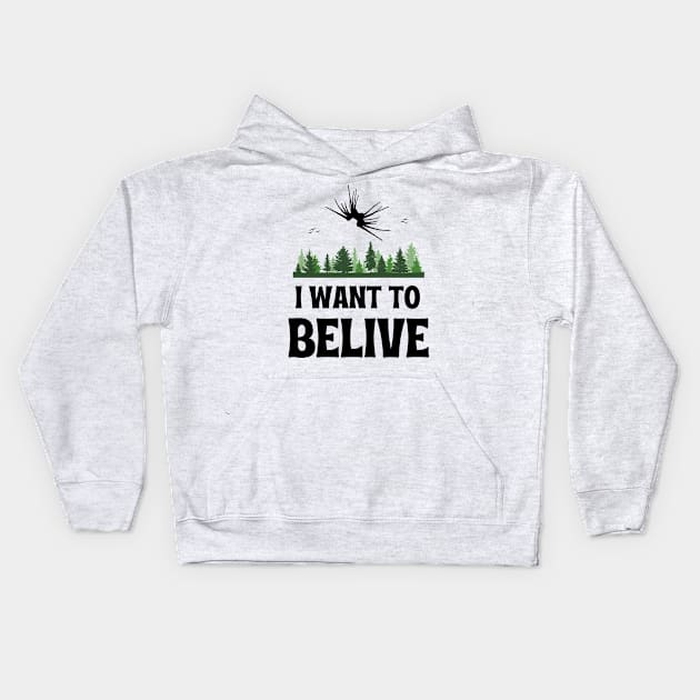 I Want to Belive - Shadow Ship - White - Sci-Fi Kids Hoodie by Fenay-Designs